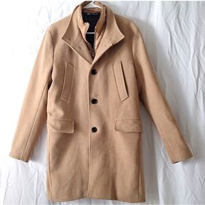 Zara Camel Pea Coat, Double Lining sz 8, NW0T